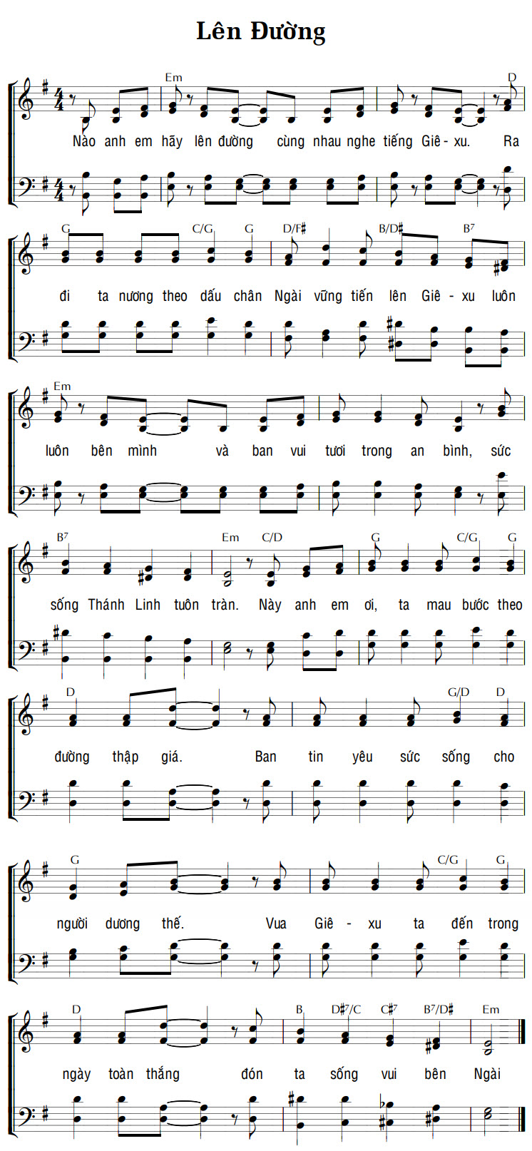 Sheet music: LÊN ĐƯỜNG
