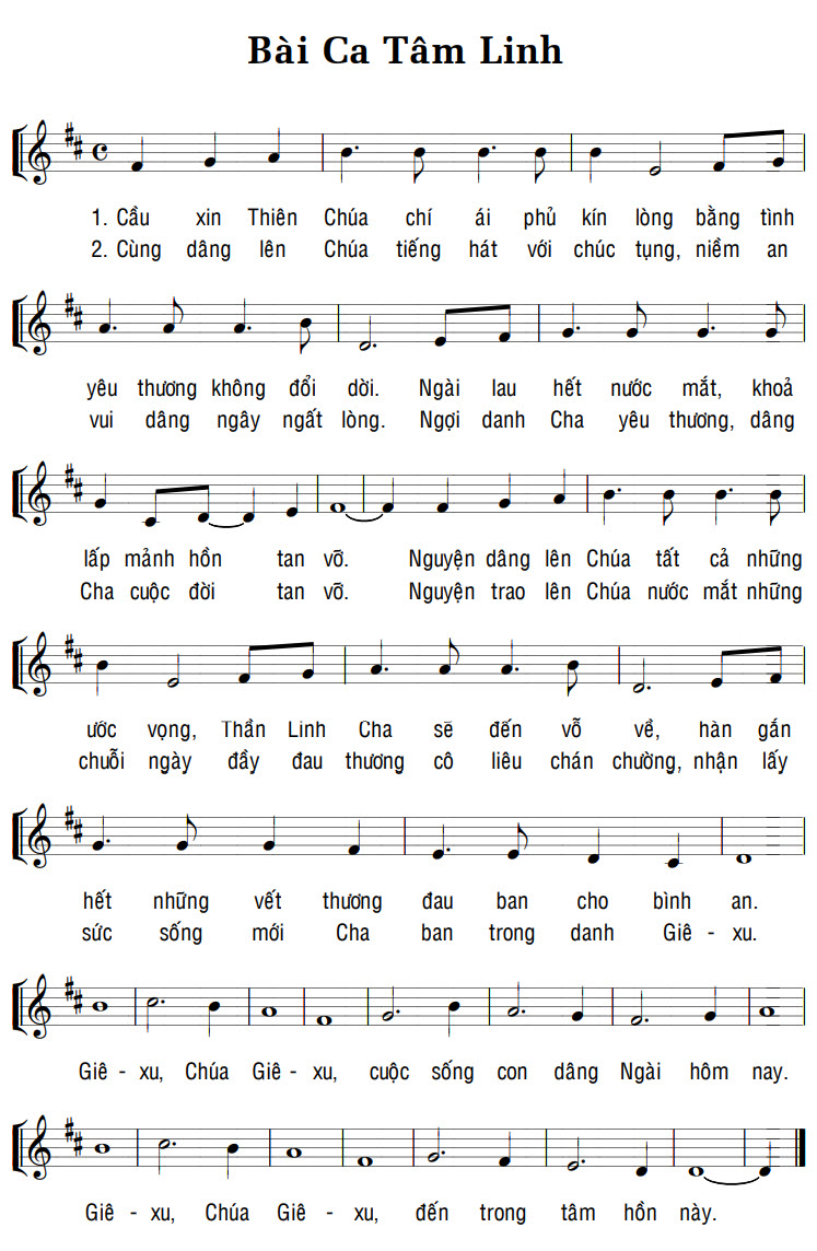 Sheet music: BÀI CA TÂM LINH