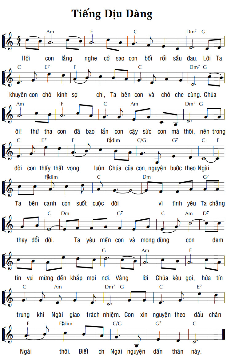Sheet music: TIẾNG DỊU DÀNG