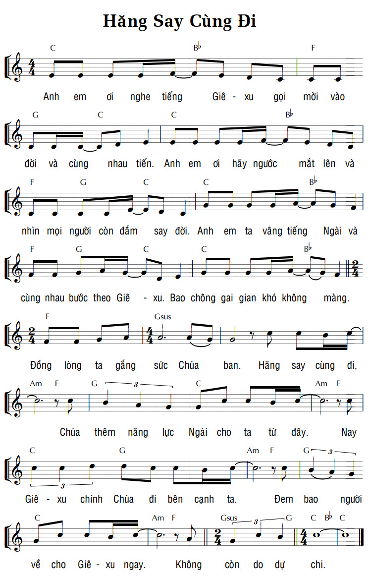Sheet music: HĂNG SAY CÙNG ĐI