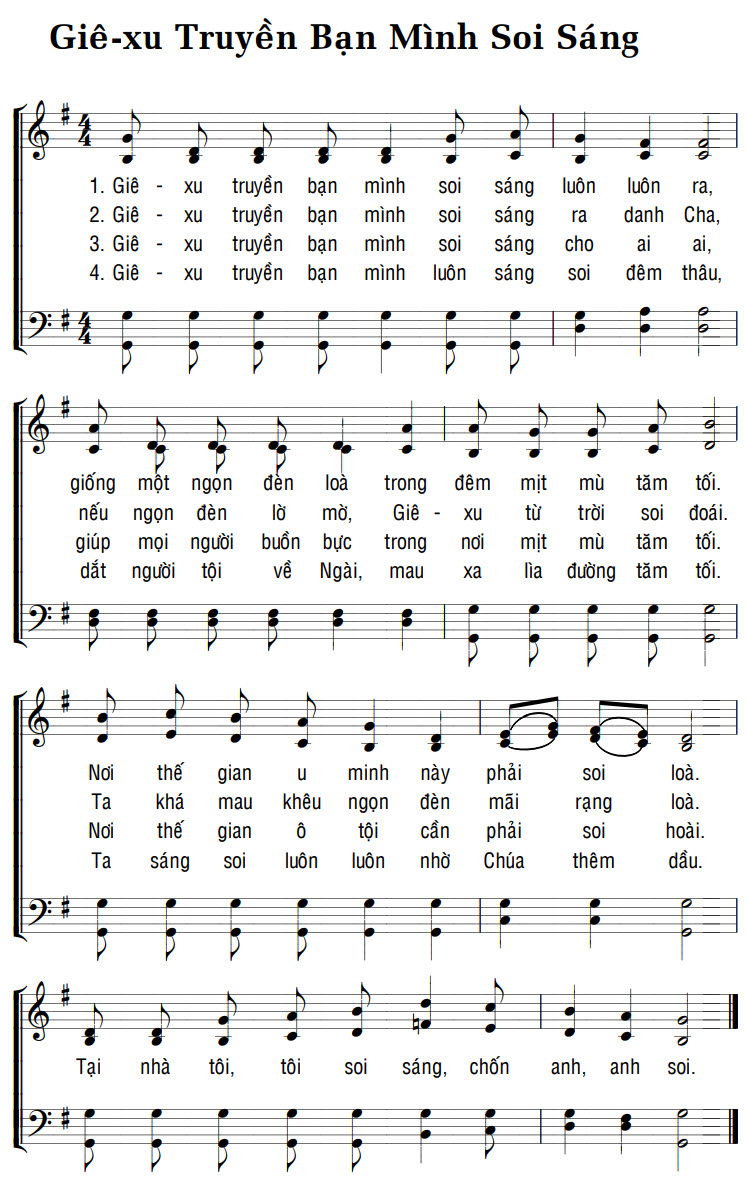 Sheet music: GIÊ-XU TRUYỀN BẠN MÌNH SOI SÁNG