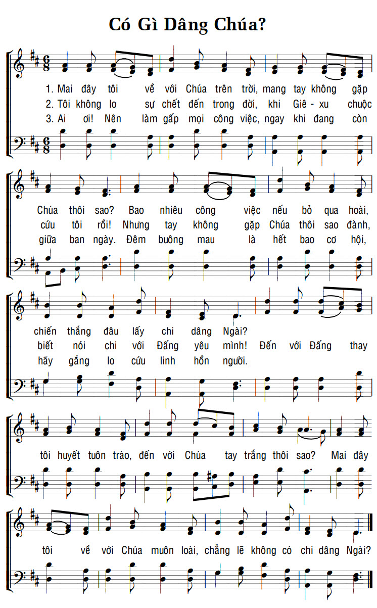 Sheet music: CÓ GÌ DÂNG CHÚA?