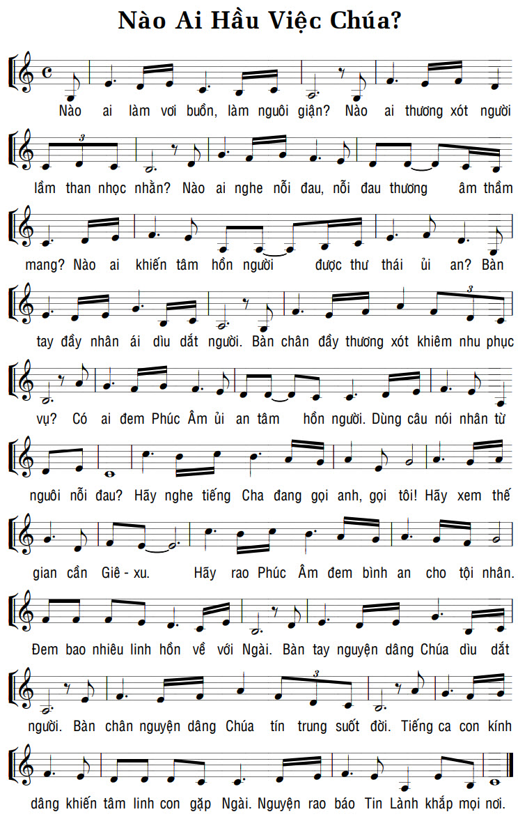 Sheet music: NÀO AI HẦU VIỆC CHÚA?