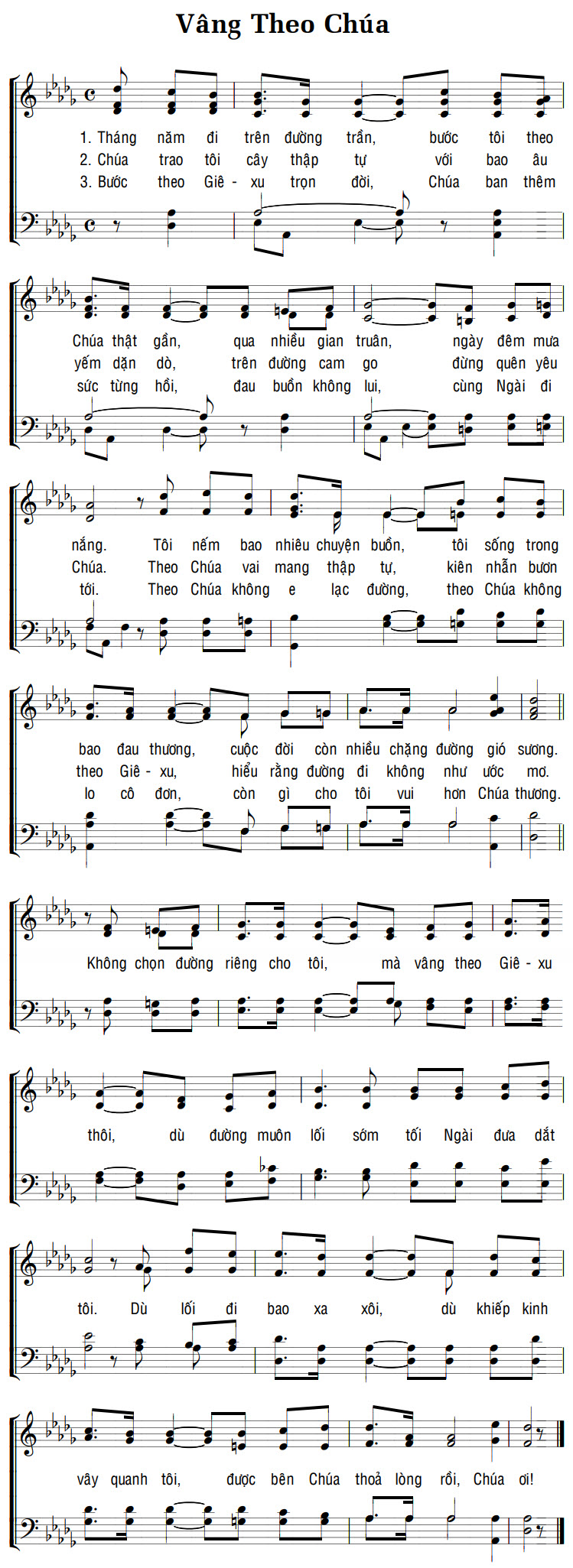 Sheet music: VÂNG THEO CHÚA