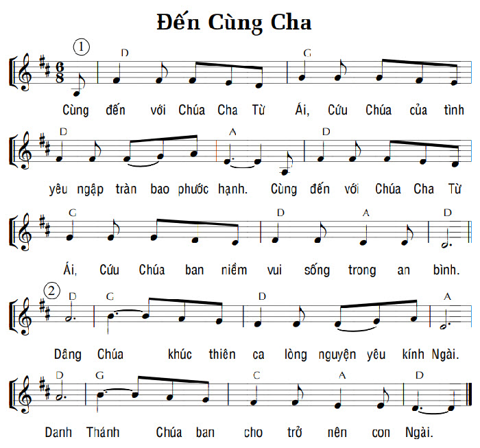 Sheet music: ĐẾN CÙNG CHA