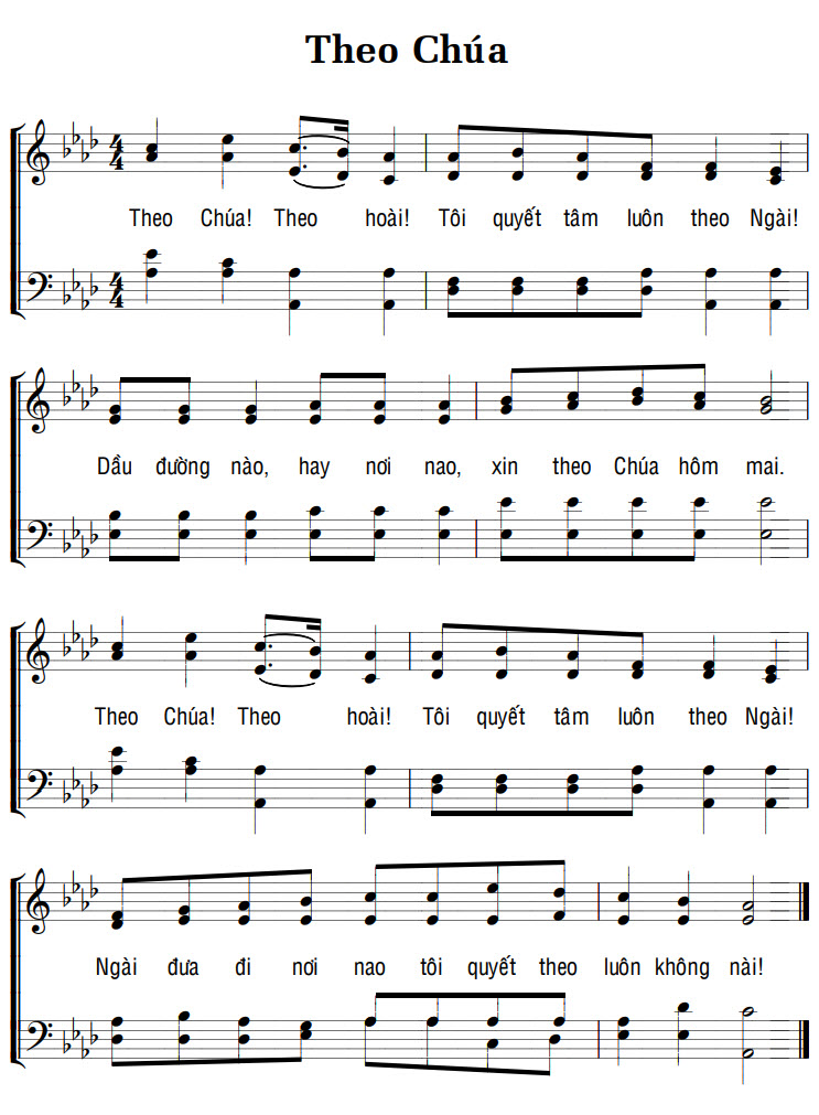 Sheet music: THEO CHÚA