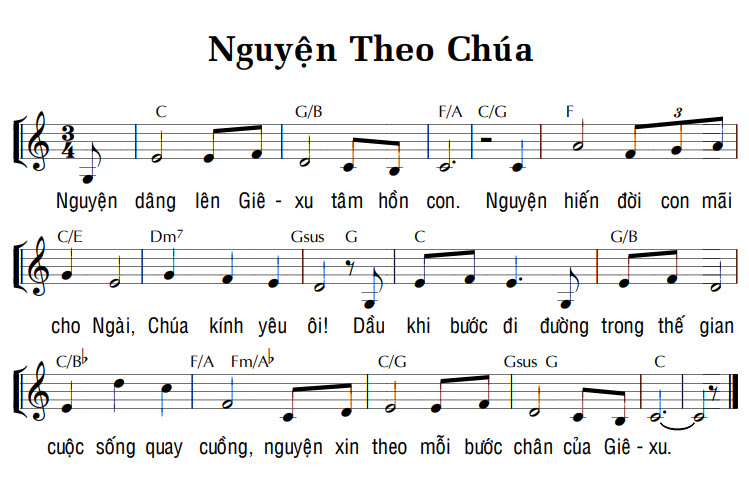Sheet music: NGUYỆN THEO CHÚA