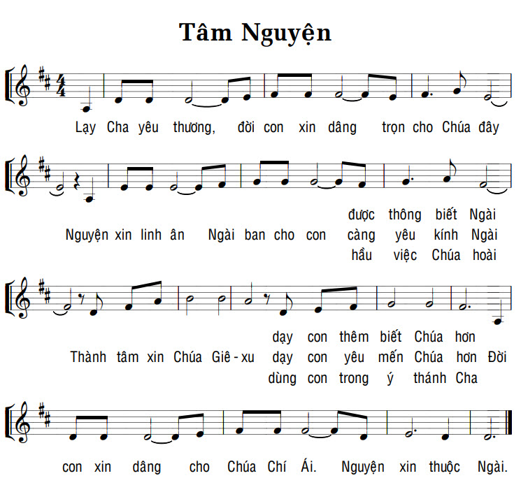 Sheet music: TÂM NGUYỆN