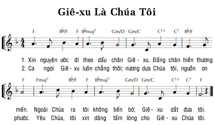 Sheet music: GIÊ-XU LÀ CHÚA TÔI