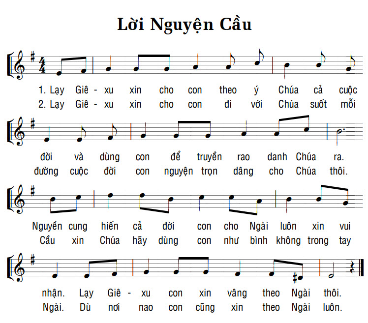 Sheet music: LỜI NGUYỆN CẦU