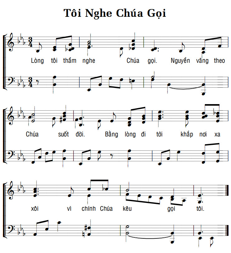 Sheet music: TÔI NGHE CHÚA GỌI