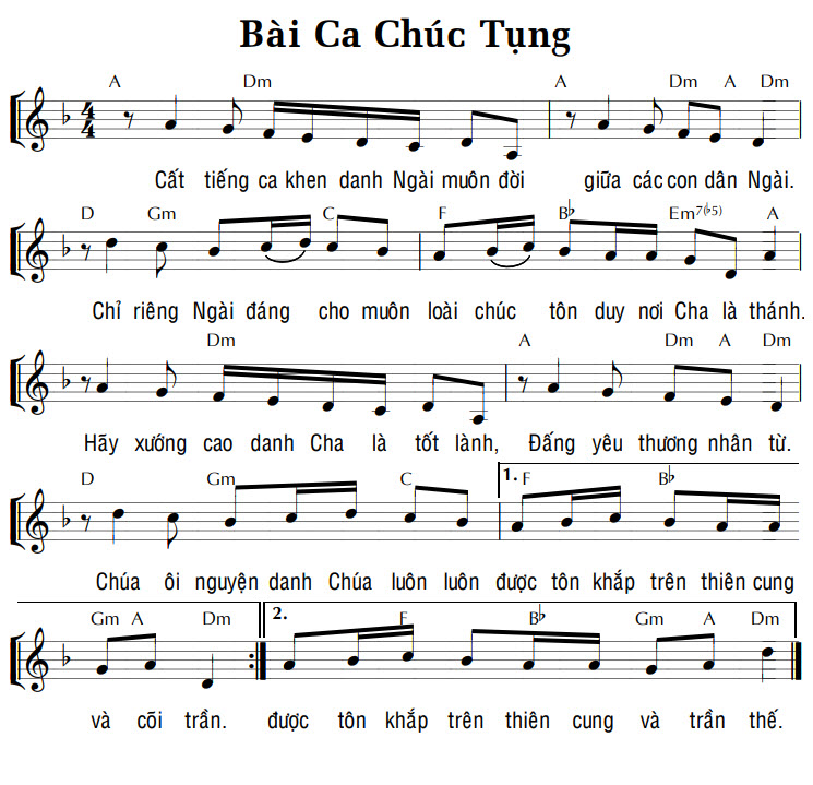 Sheet music: BÀI CA CHÚC TỤNG