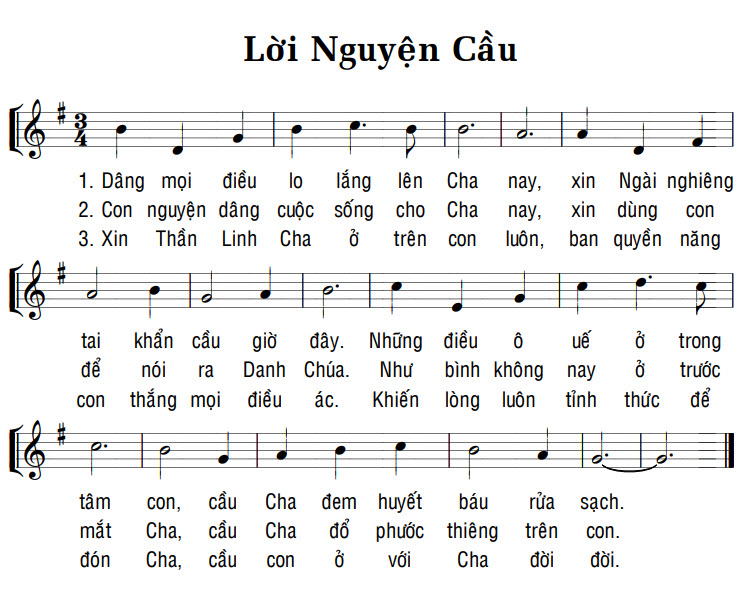 Sheet music: LỜI NGUYỆN CẦU