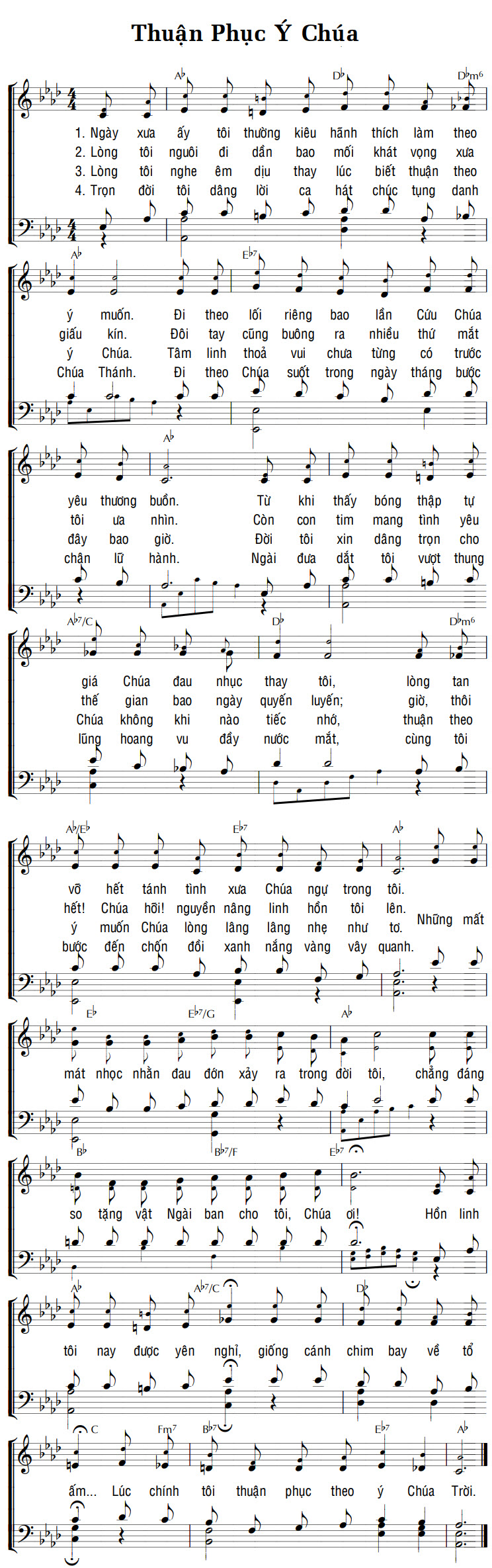 Sheet music: THUẬN PHỤC Ý CHÚA