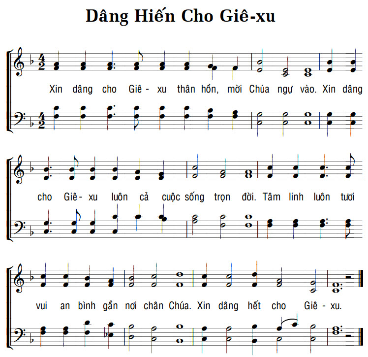 Sheet music: DÂNG HIẾN CHO GIÊ-XU