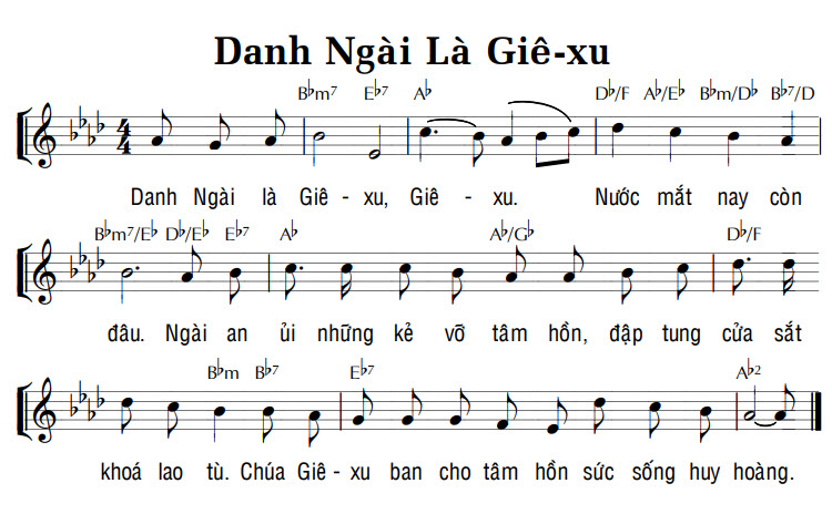 Sheet music: DANH NGÀI LÀ GIÊ-XU