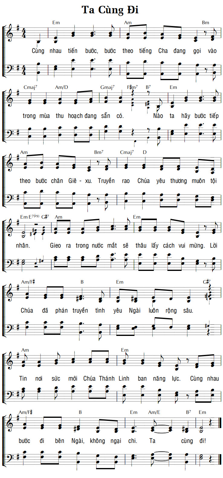 Sheet music: TA CÙNG ĐI