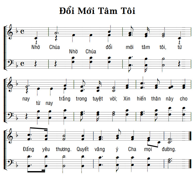 Sheet music: ĐỔI MỚI TÂM TÔI