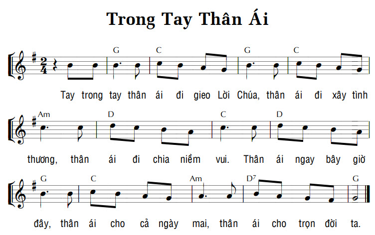Sheet music: TRONG TAY THÂN ÁI