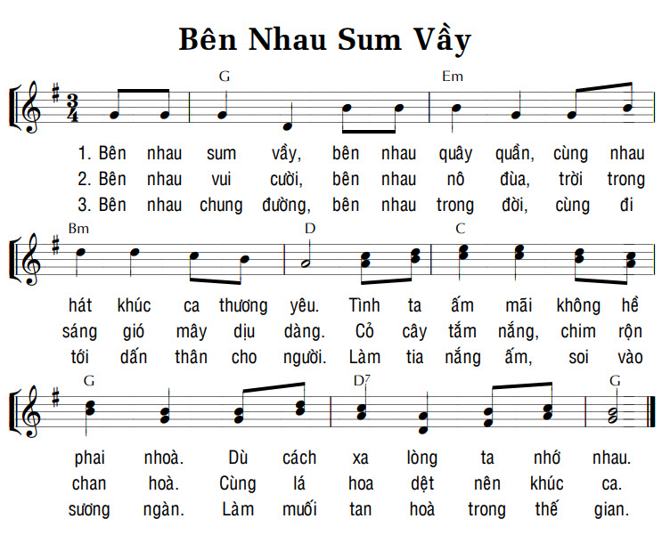 Sheet music: BÊN NHAU SUM VẦY