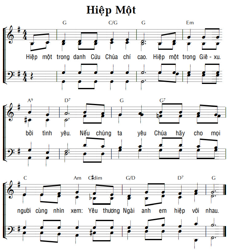 Sheet music: HIỆP MỘT