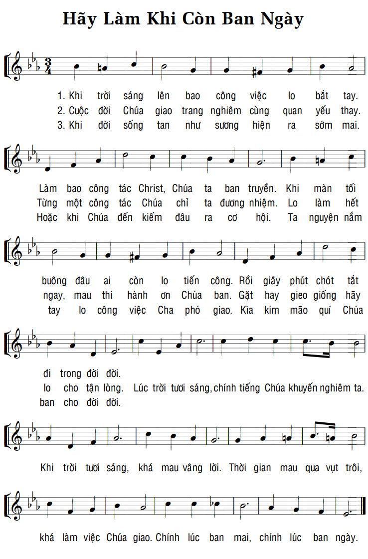 Sheet music: HÃY LÀM KHI CÒN BAN NGÀY