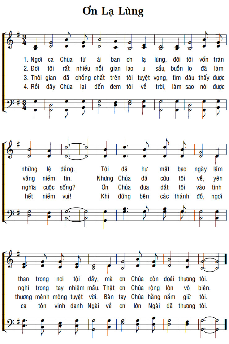 Sheet music: ƠN LẠ LÙNG