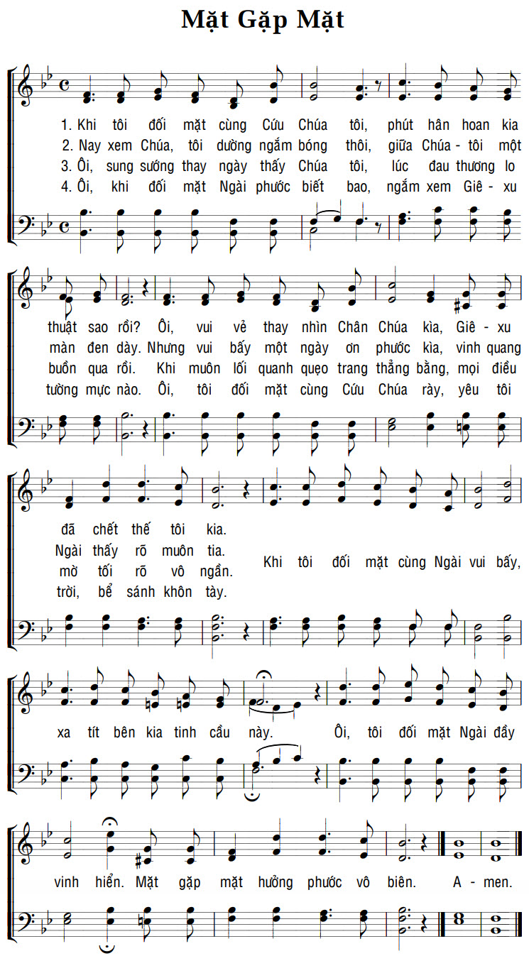 Sheet music: MẶT GẶP MẶT