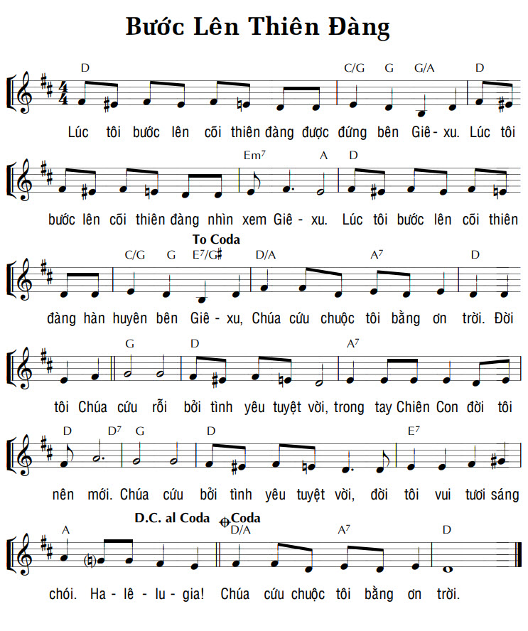 Sheet music: BƯỚC LÊN THIÊN ĐÀNG