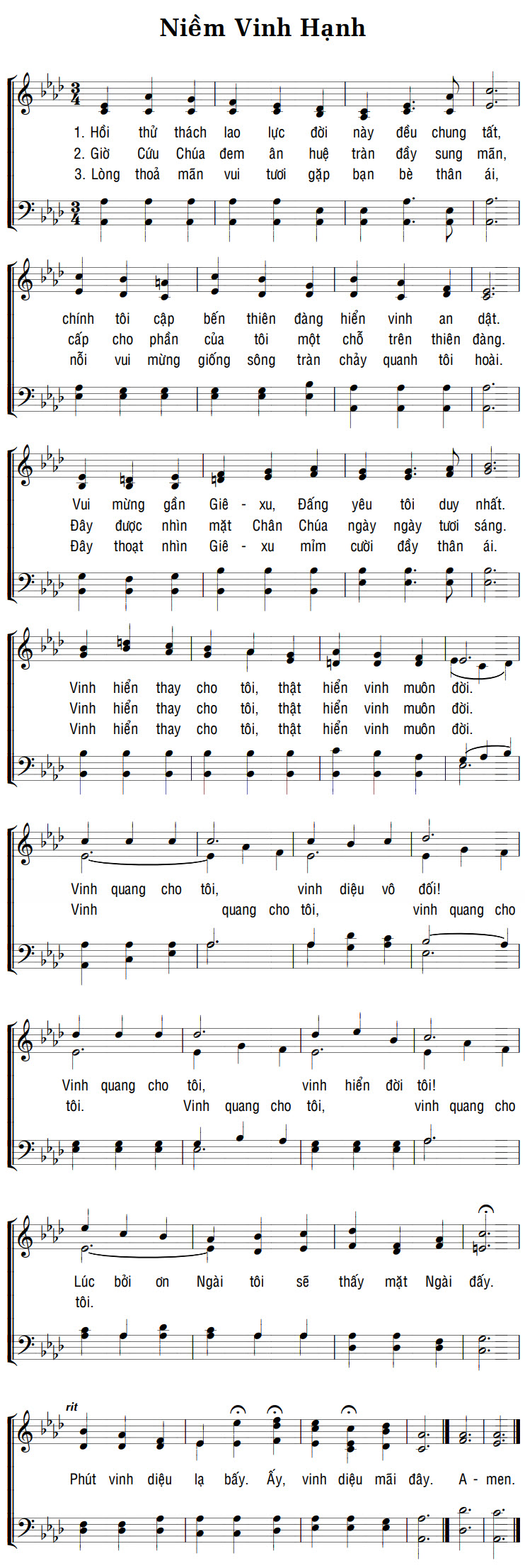 Sheet music: NIỀM VINH HẠNH