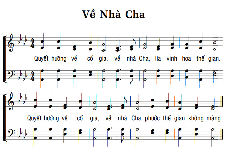 Sheet music: VỀ NHÀ CHA