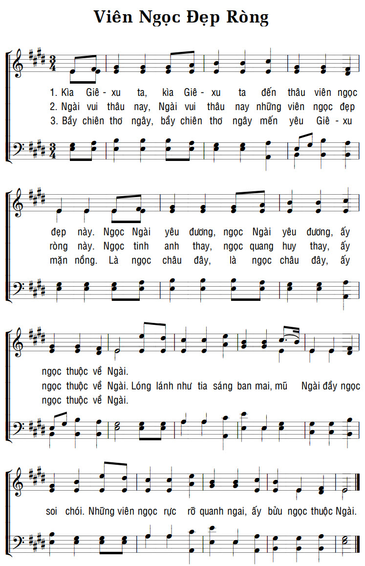Sheet music: VIÊN NGỌC ĐẸP RÒNG