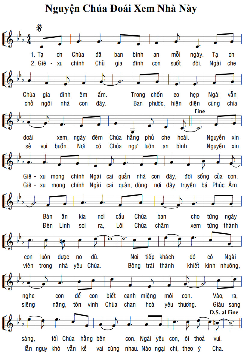 Sheet music: NGUYỆN CHÚA ĐOÁI XEM NHÀ NÀY
