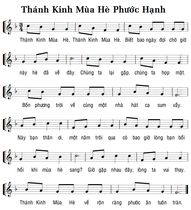Sheet music: THÁNH KINH MÙA HÈ PHƯỚC HẠNH