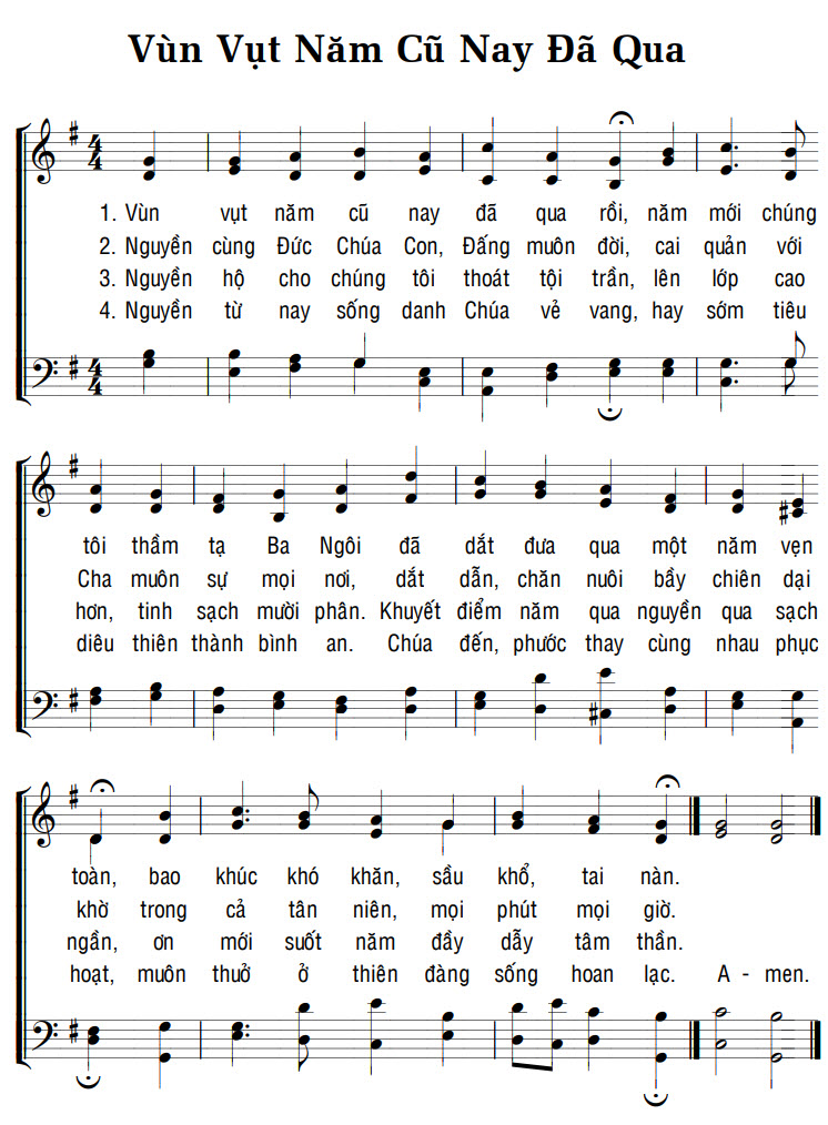 Sheet music: VÙN VỤT NĂM CŨ ĐÃ QUA