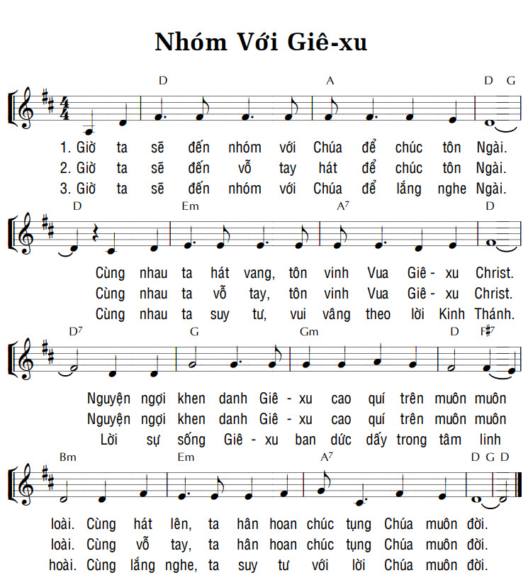 Sheet music: NHÓM VỚI GIÊ-XU