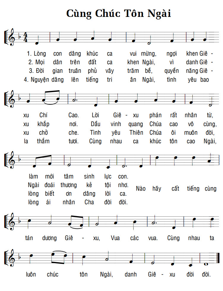 Sheet music: CÙNG CHÚC TÔN NGÀI