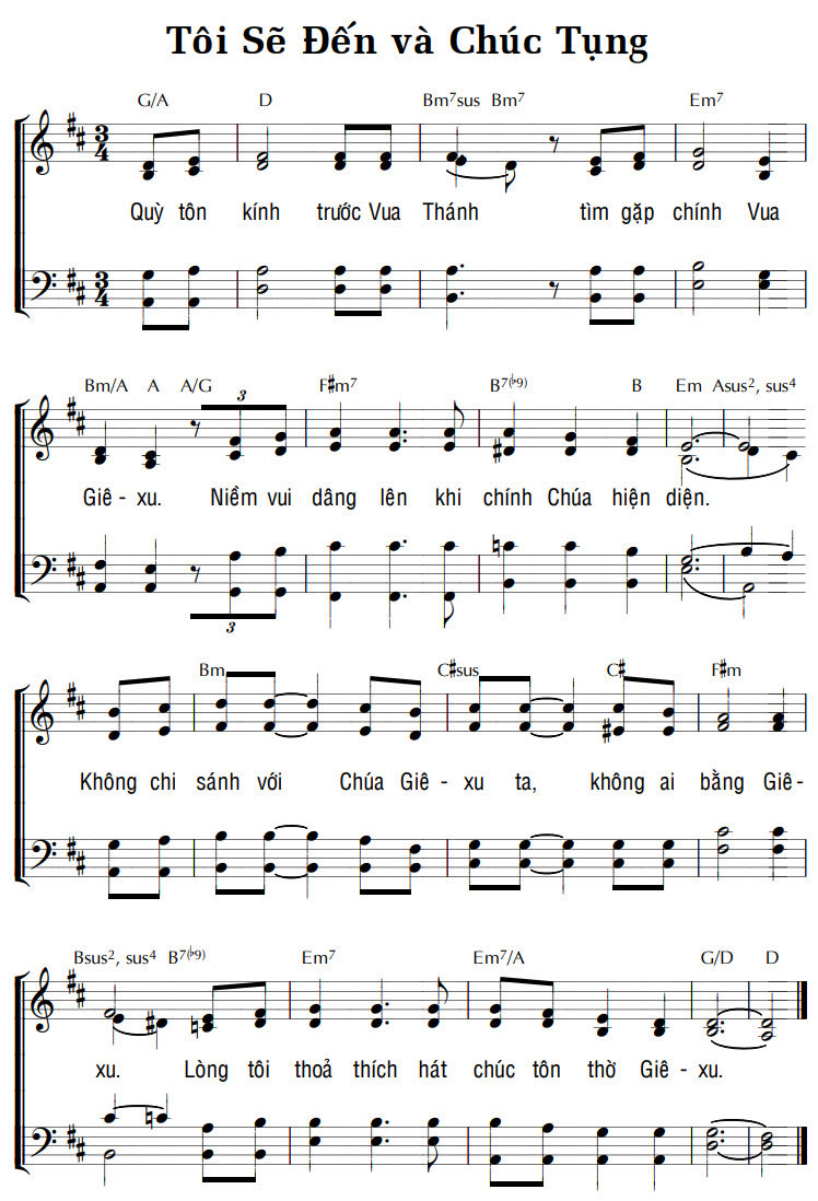 Sheet music: TÔI SẼ ĐẾN VÀ CHÚC TỤNG