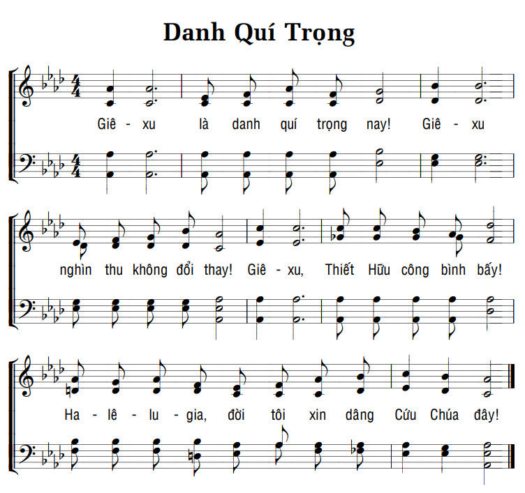 Sheet music: DANH QUÍ TRỌNG