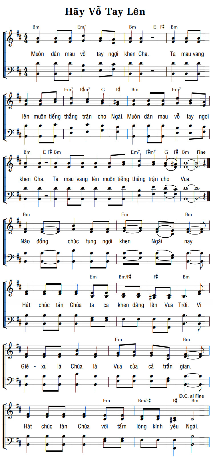 Sheet music: HÃY VỖ TAY LÊN