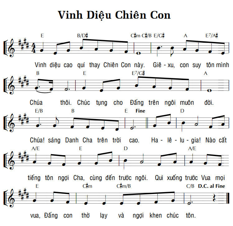 Sheet music: VINH DIỆU CHIÊN CON