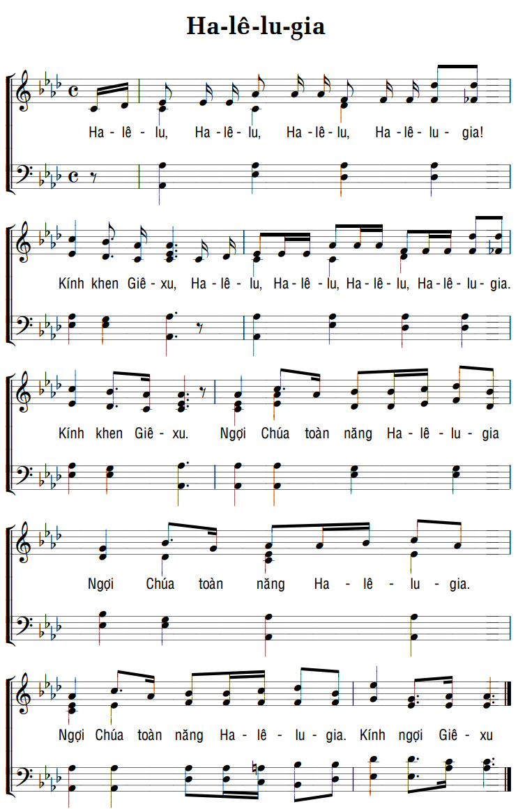 Sheet music: HA-LÊ-LU-GIA
