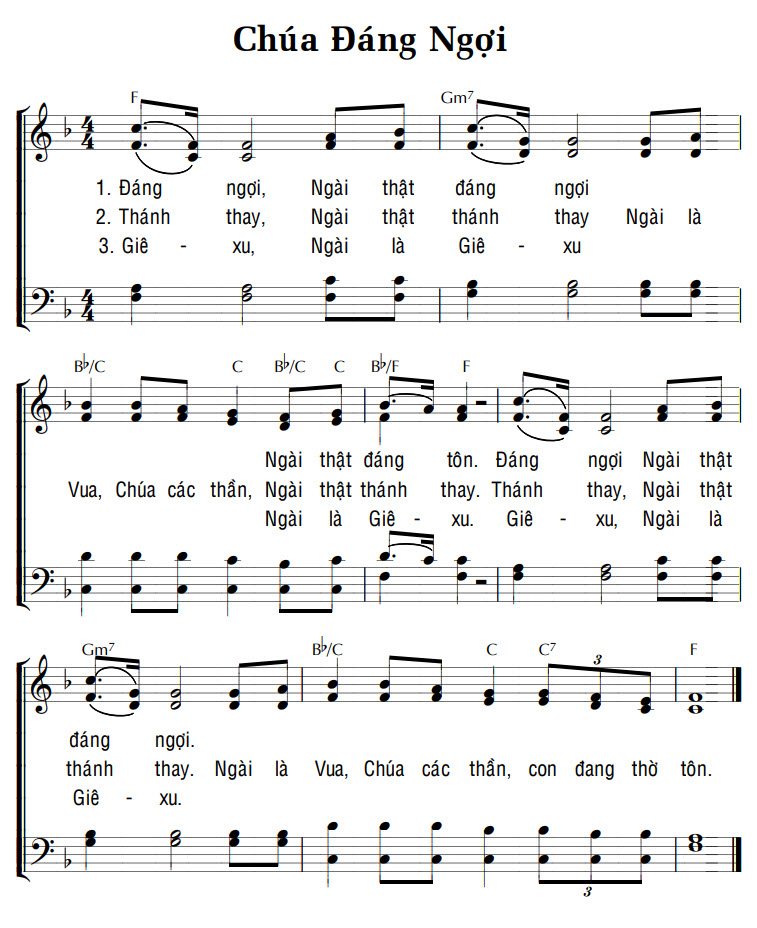 Sheet music: CHÚA ĐÁNG NGỢI