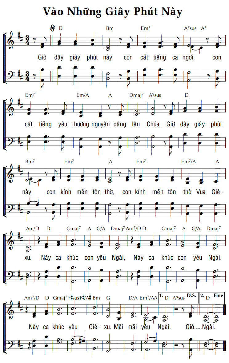 Sheet music: VÀO NHỮNG GIÂY PHÚT NÀY