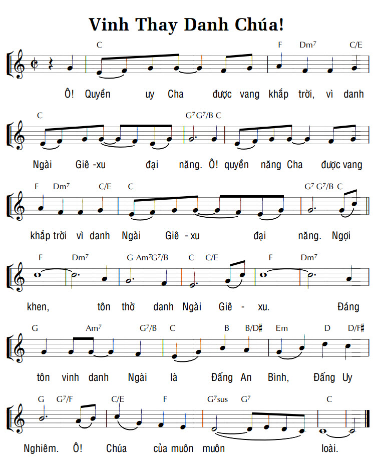 Sheet music: VINH THAY DANH CHÚA!