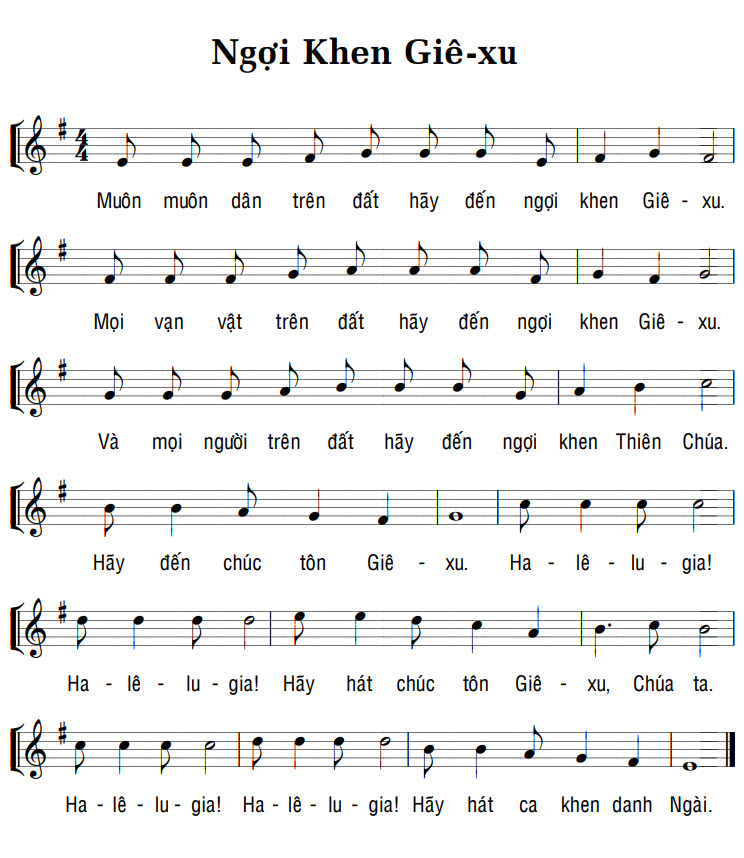 Sheet music: NGỢI KHEN GIÊ-XU