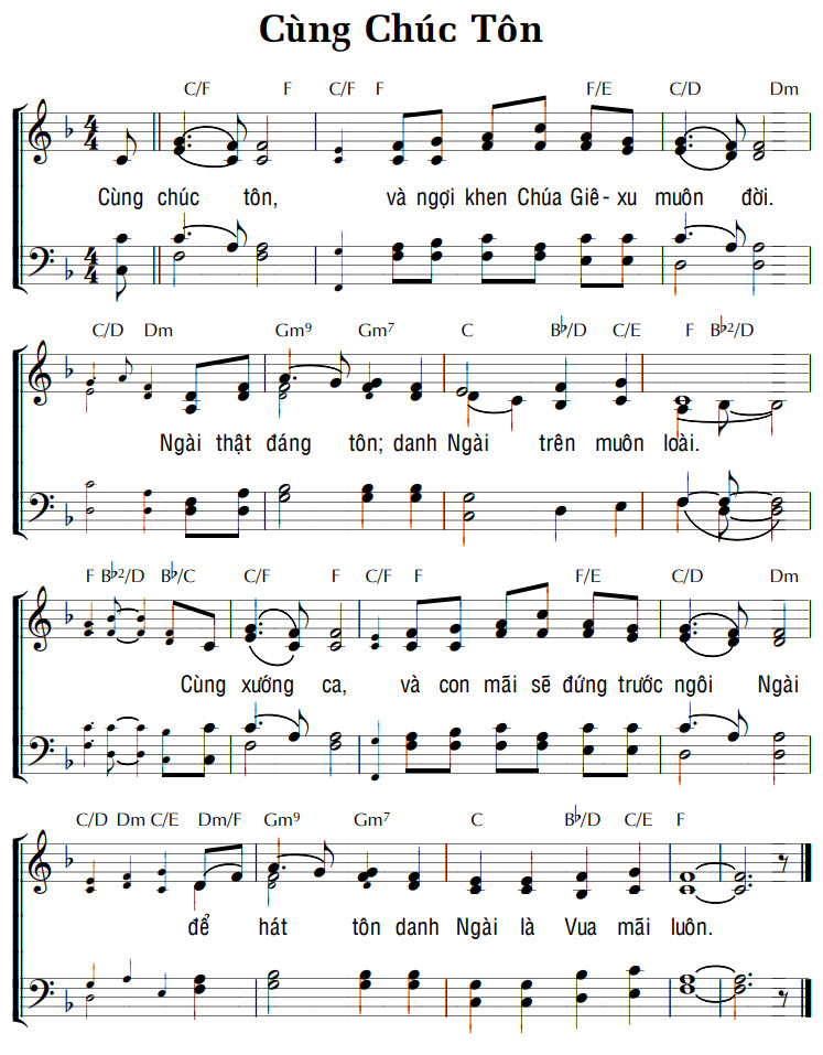 Sheet music: CÙNG CHÚC TÔN