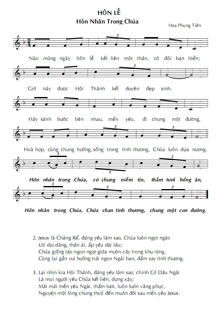 Sheet music: Hôn Nhân Trong Chúa