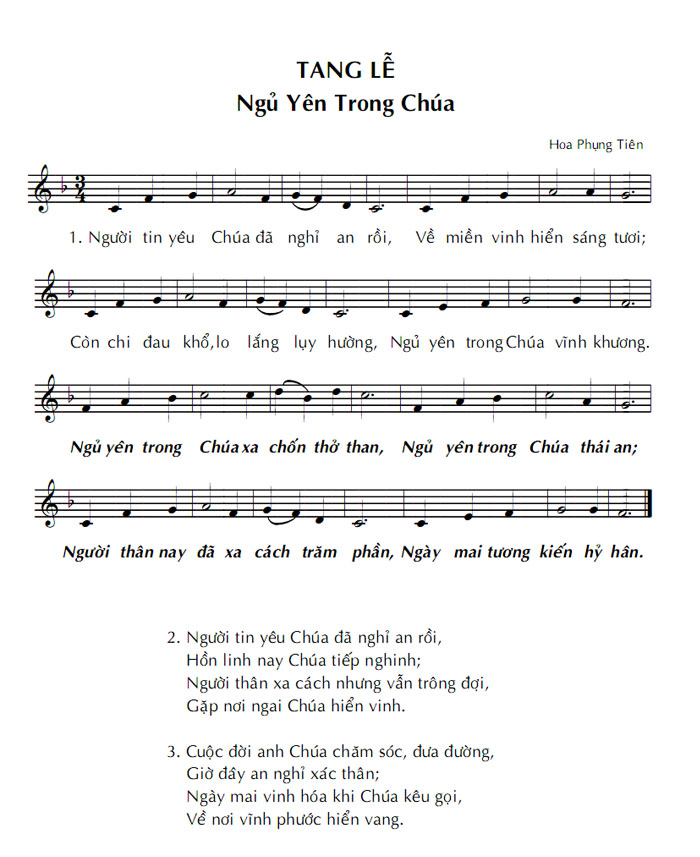 Sheet music: Ngủ Yên Trong Chúa