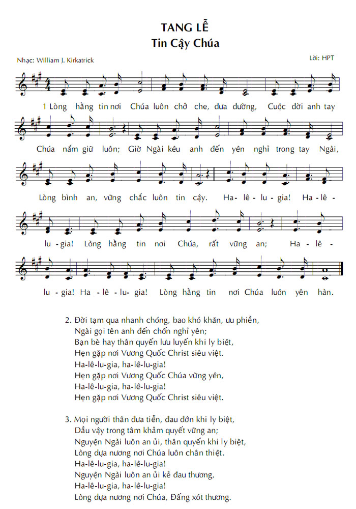 Sheet music: Tin Cậy Chúa